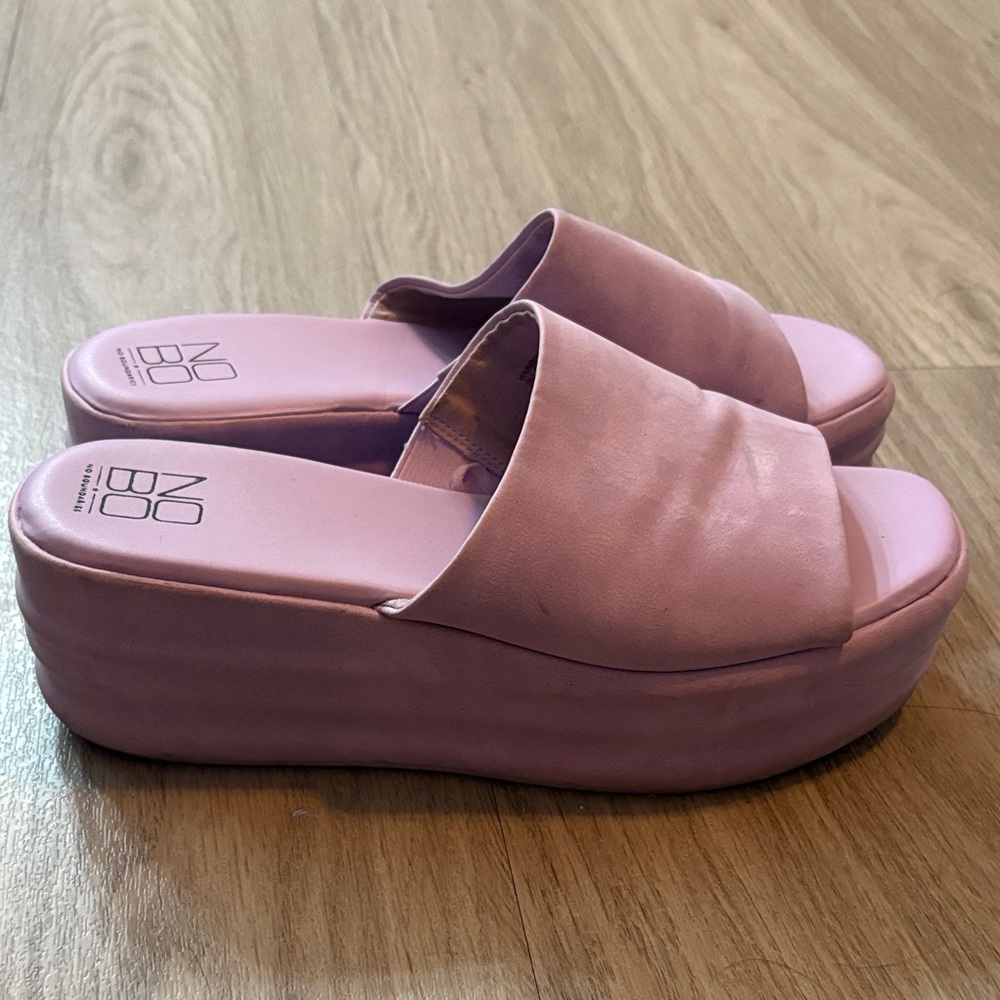 No Boundaries Women's Lavender Platform Slides